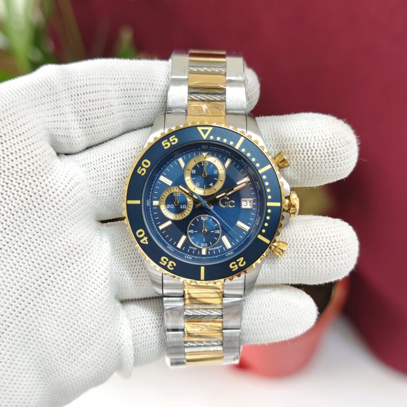 Gc Speedracer Dual Tone Steel Blue Dial Swiss Quartz Watch