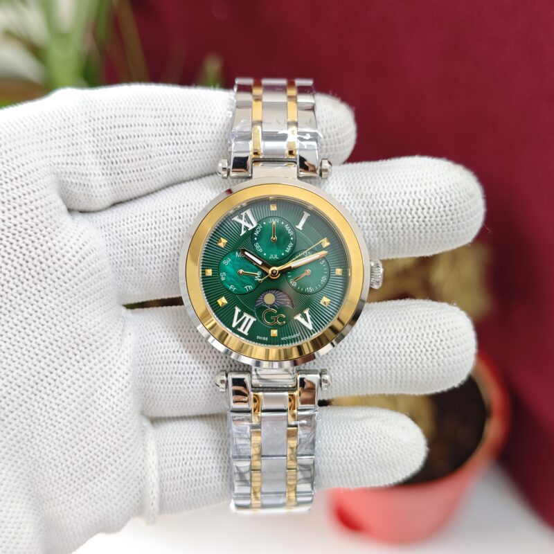 Gc TopChic Mid Size Metal Green Dial Swiss Quartz Watch