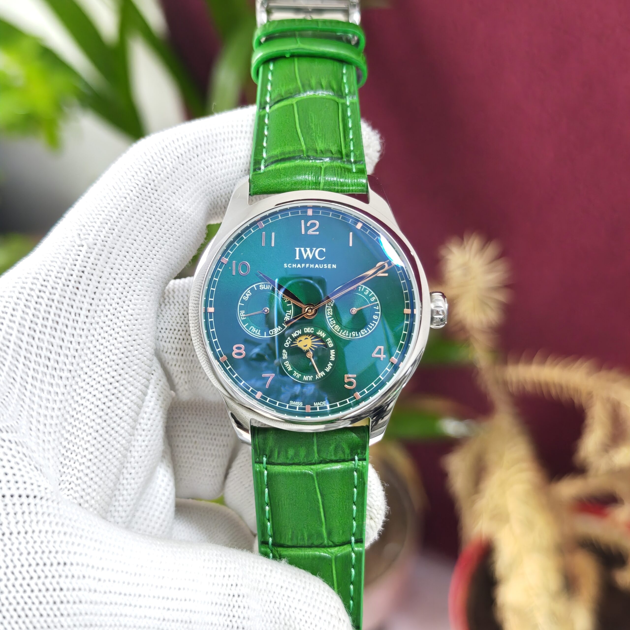 IWC Schaffhausen Portugieser Perpetual Calendar 42 Green Dial Swiss Automatic Watch