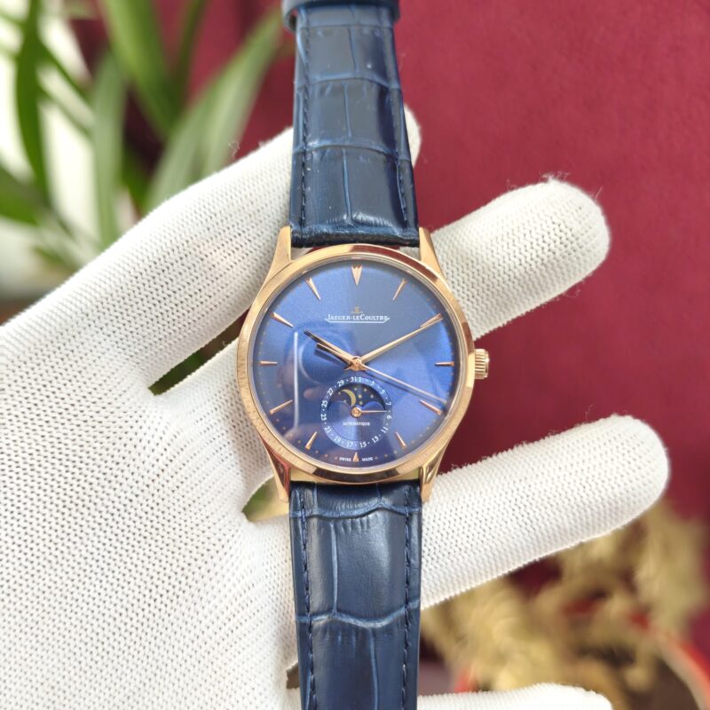 Jaeger-LeCoultre Master Control Moon Phase Rose Gold Blue Dial Swiss Automatic Watch