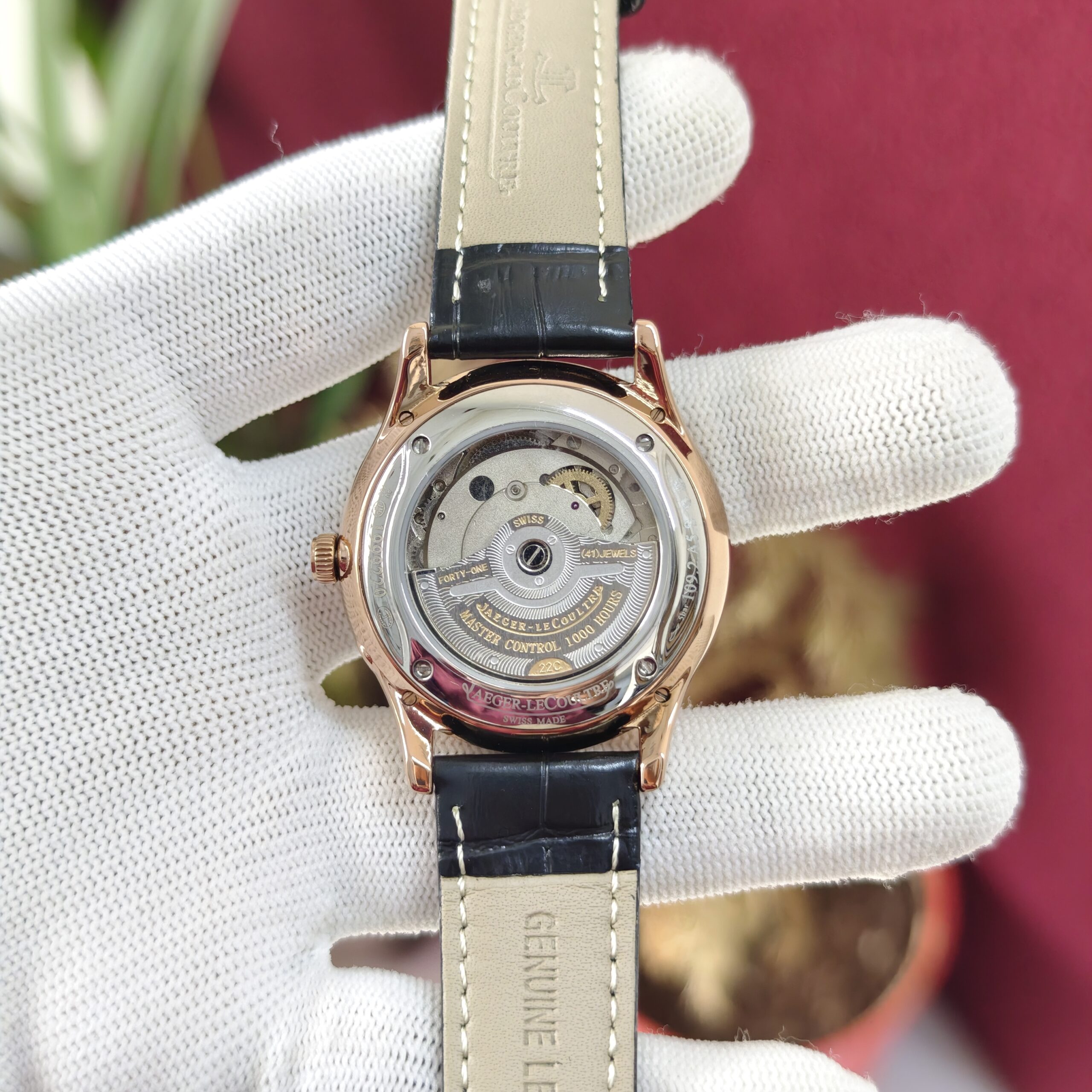 Jaeger-LeCoultre Master Control Moon Phase Rose Gold Grey Dial Leather Strap Swiss Automatic Luxury Watch