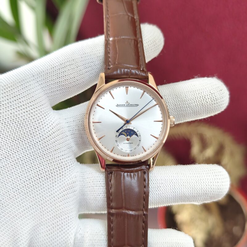 Jaeger-LeCoultre Master Control Moon Phase Rose Gold White Dial Swiss Automatic Watch
