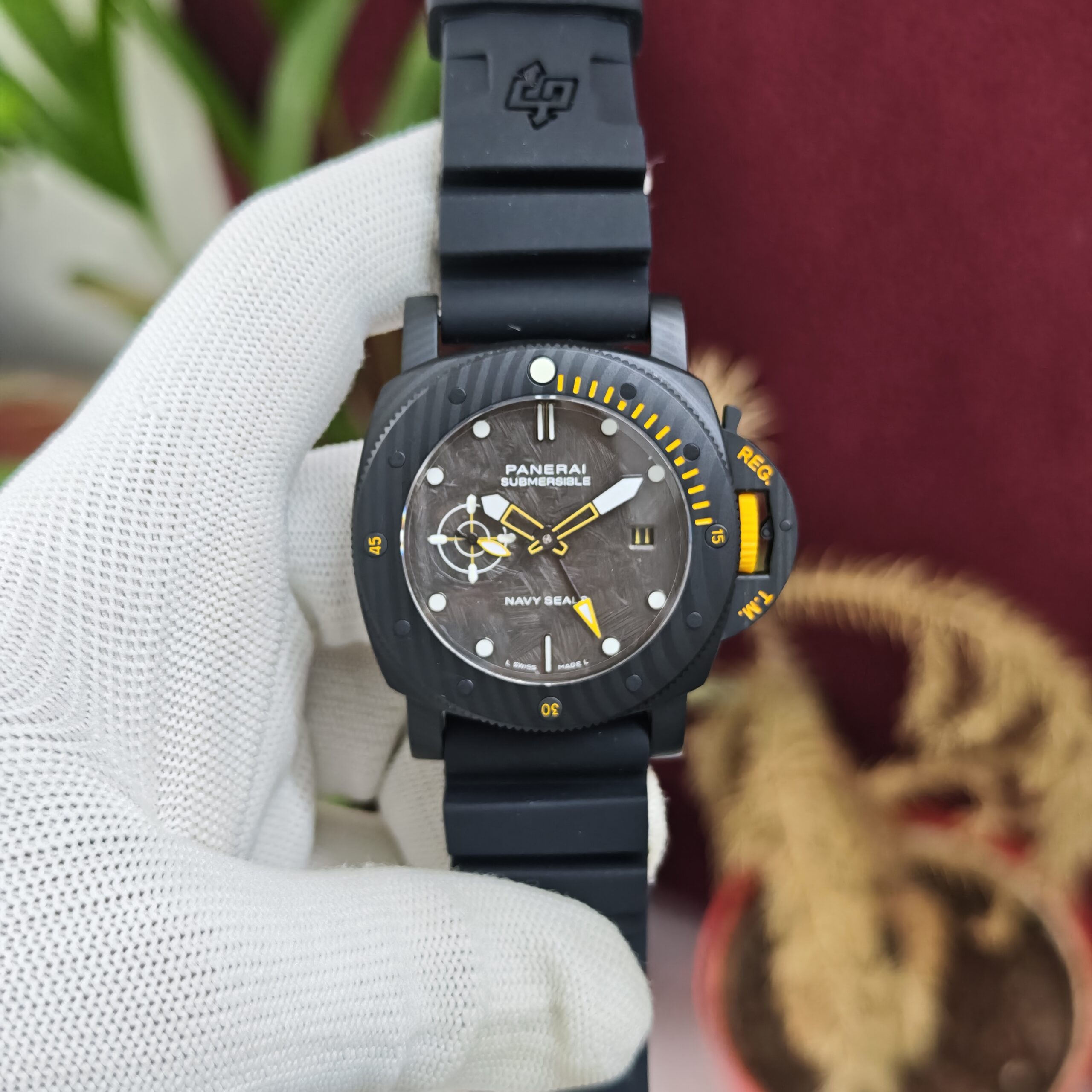 Panerai Submersible Navy SEALs Carbotech Rubber Strap Swiss Automatic Watch