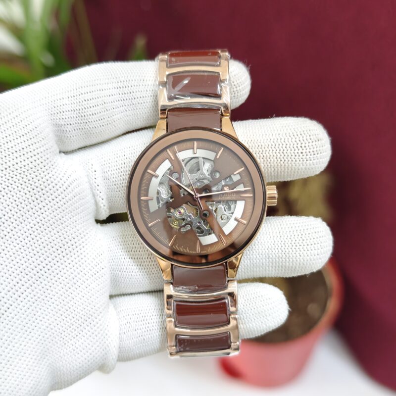 Rado Centrix Brown Skeleton Dial Swiss Automatic Watch