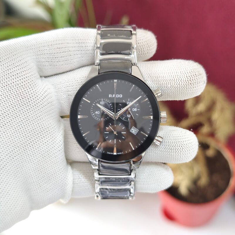 Rado Centrix Chronograph Silver Black Swiss Quartz Watch