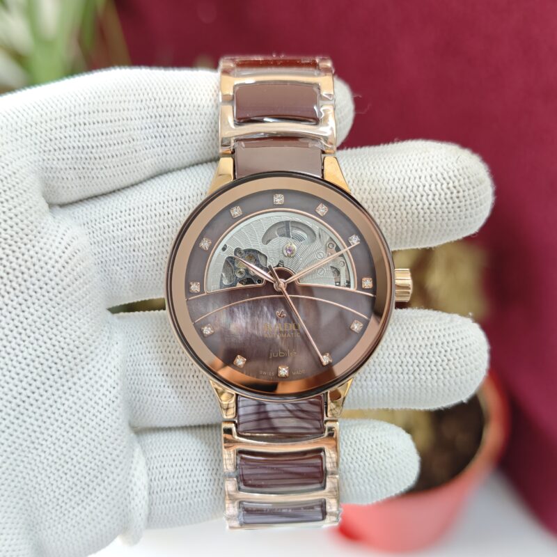 Rado Centrix Diamonds Open Heart Brown Dial Swiss Automatic Watch