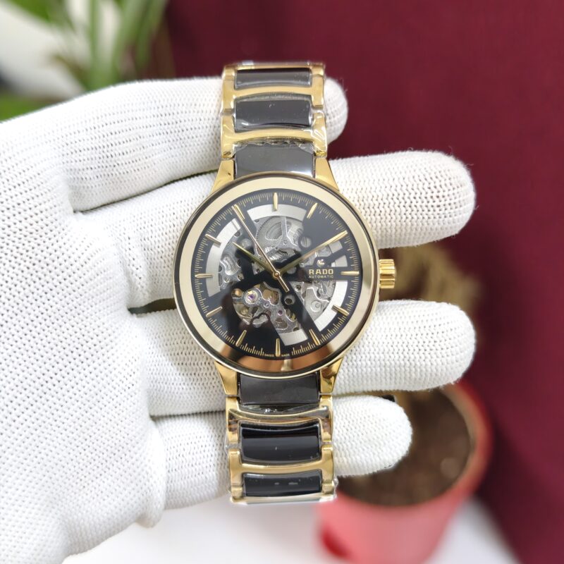 Rado Centrix Gold Skeleton Dial Swiss Automatic Watch