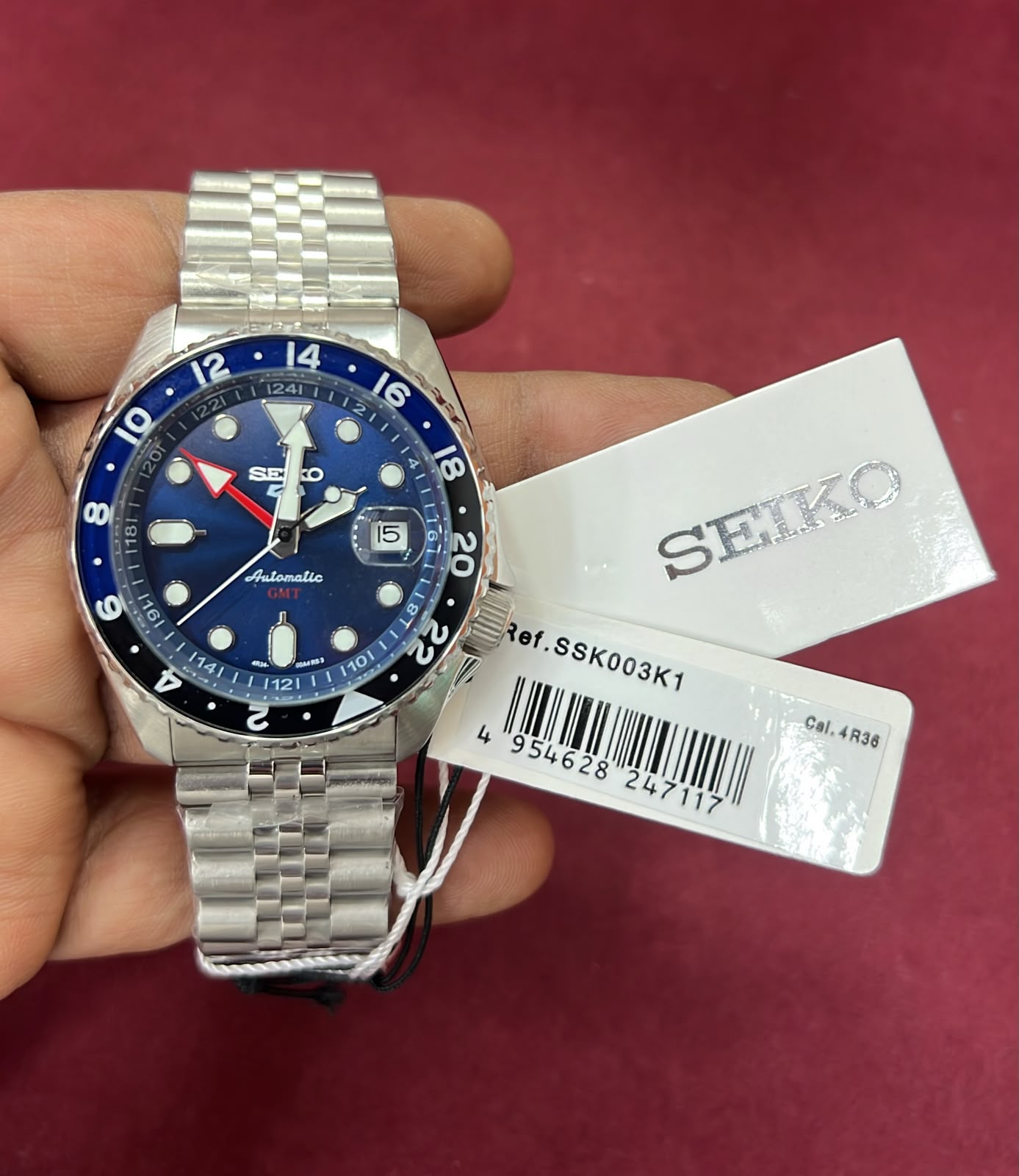 Seiko 5 Sports GMT SSK003K1 Blue Dial Swiss Automatic Watch