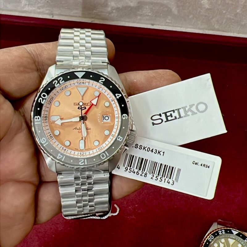 Seiko 5 Sports GMT SSK003K1 Rose Gold Dial Swiss Automatic Watch