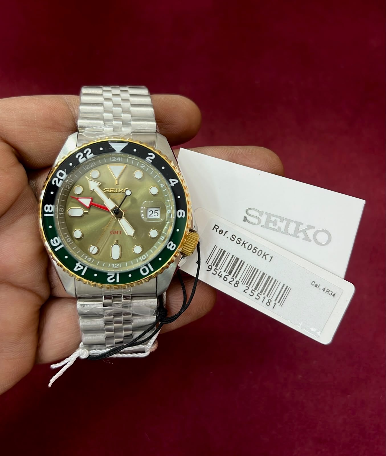 Seiko 5 Sports GMT SSK003K1 Gold Dial Swiss Automatic Watch