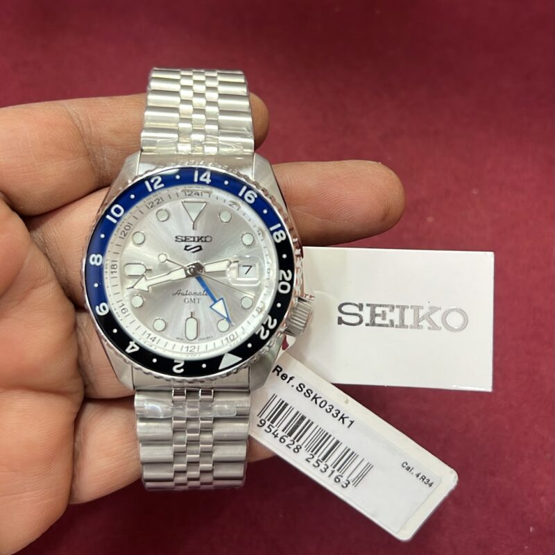 Seiko 5 Sports GMT SSK003K1 Silver Dial Swiss Automatic Watch