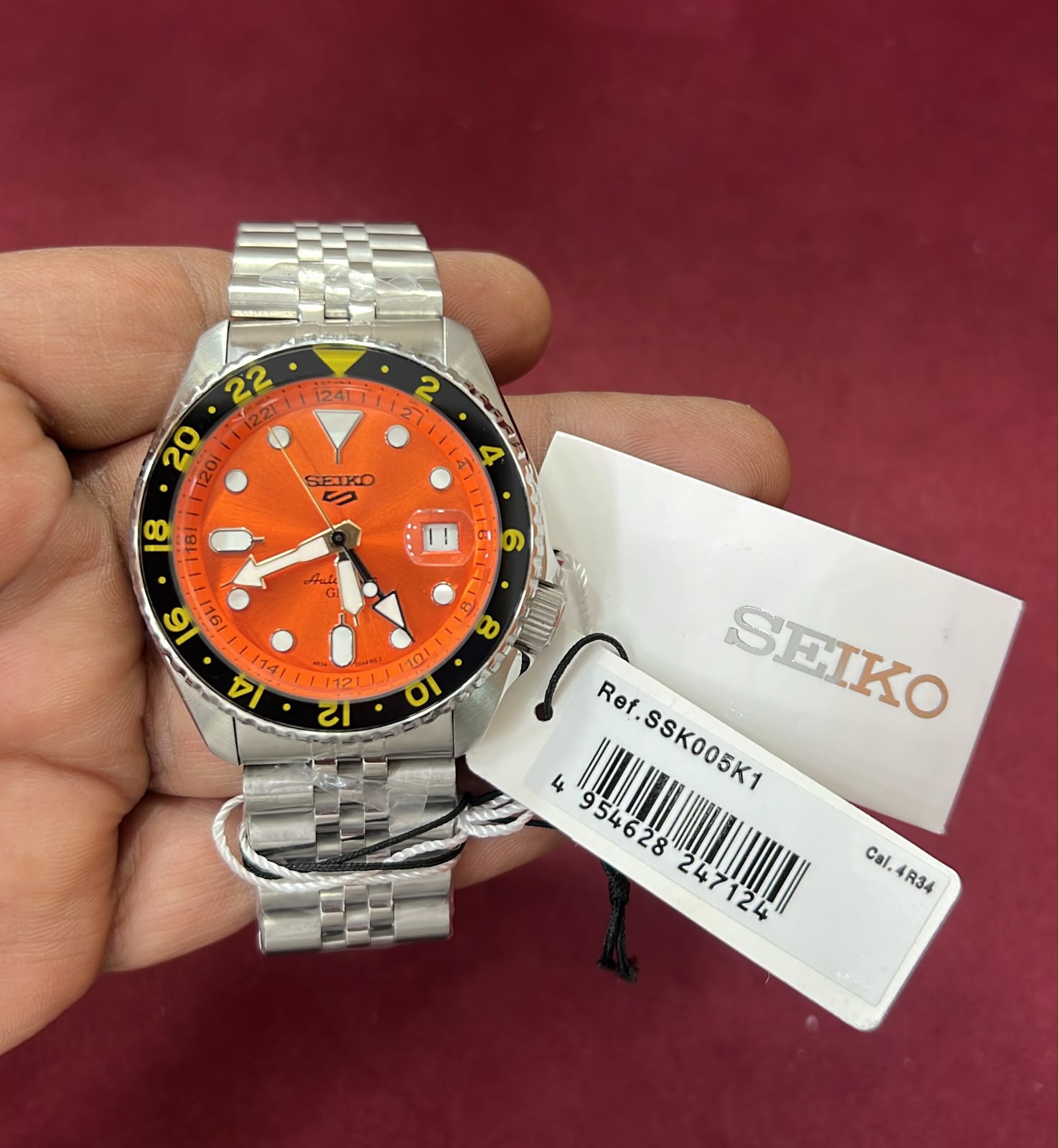 Seiko 5 Sports GMT SSK003K1 Orange Dial Swiss Automatic Watch