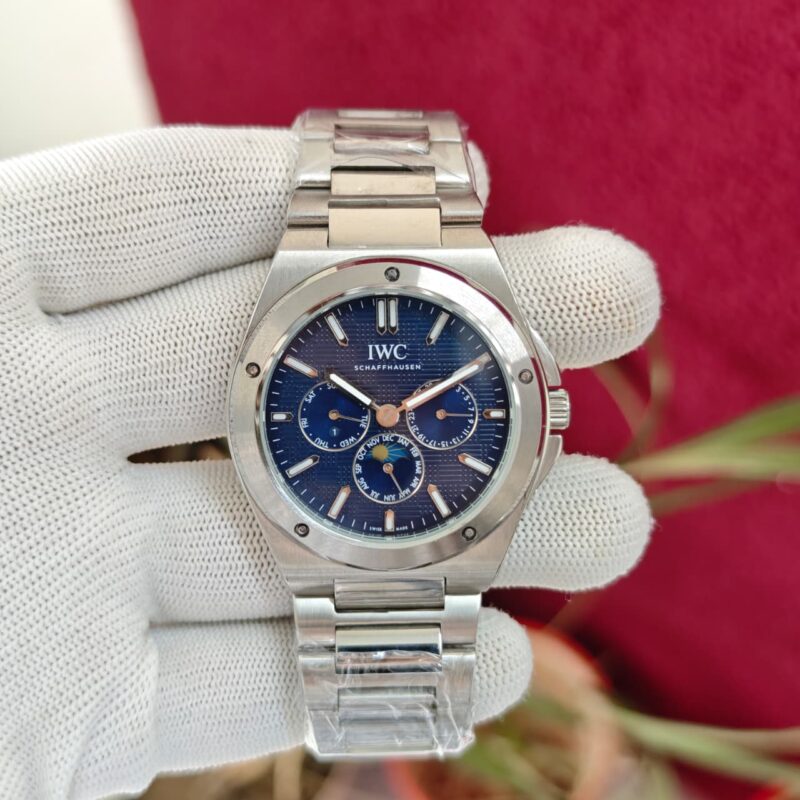IWC Schaffhausen Ingenieur Perpetual Calendar 41 Blue Dial Stainless Steel Strap Swiss Automatic Watch