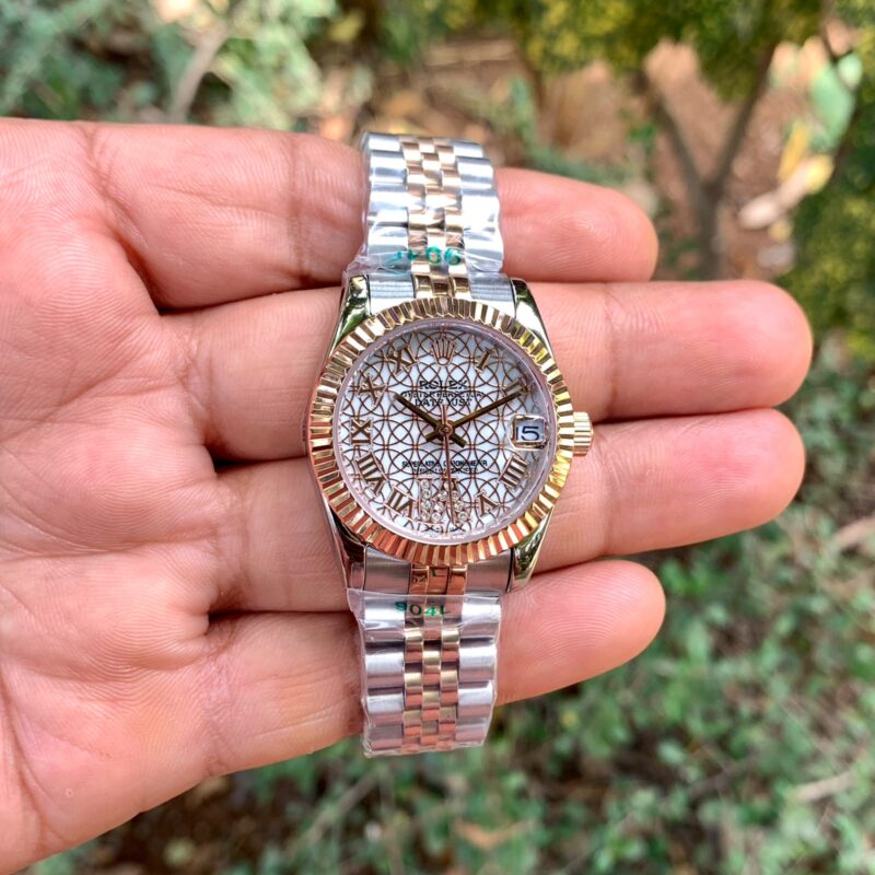 Rolex Datejust-style design Silver Dial Dual Tone Bracelet Strap Swiss Automatic Watch