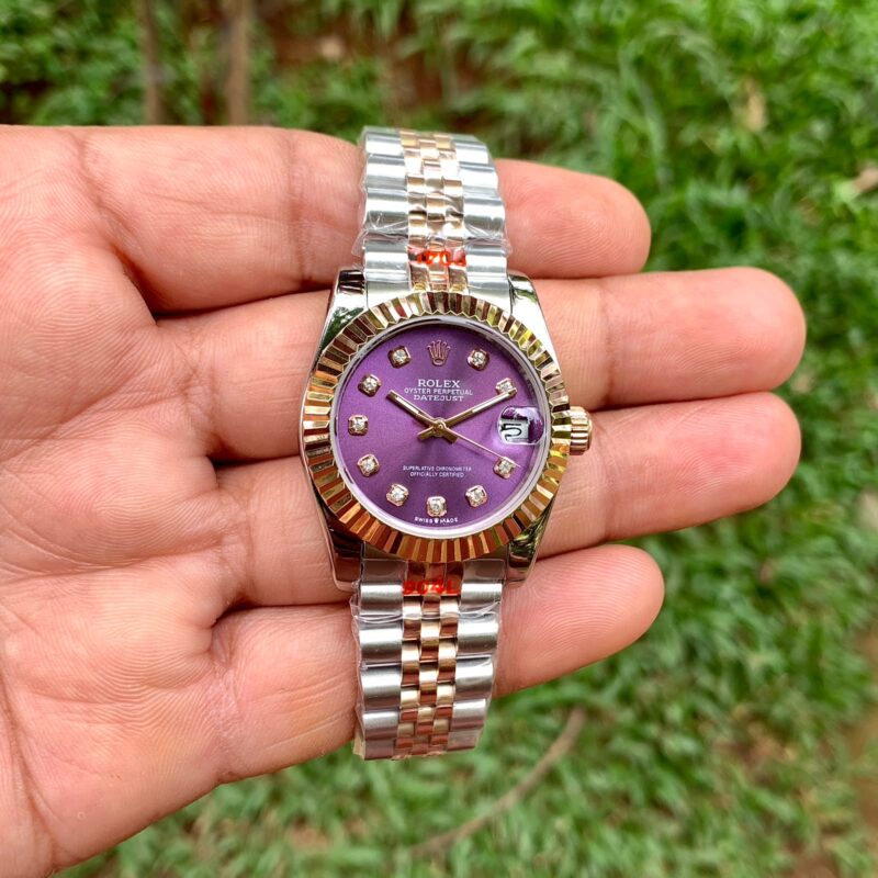 Rolex Datejust-style design Purple Dial Dual Tone Bracelet Strap Swiss Automatic Watch
