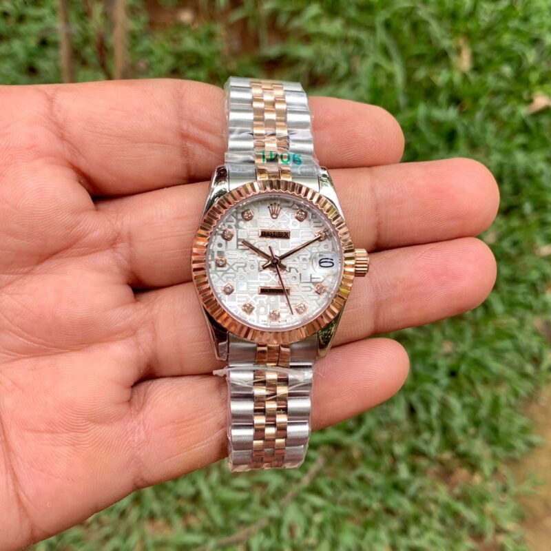 Rolex Datejust-style design White Dial Dual Tone Bracelet Strap Swiss Automatic Watch