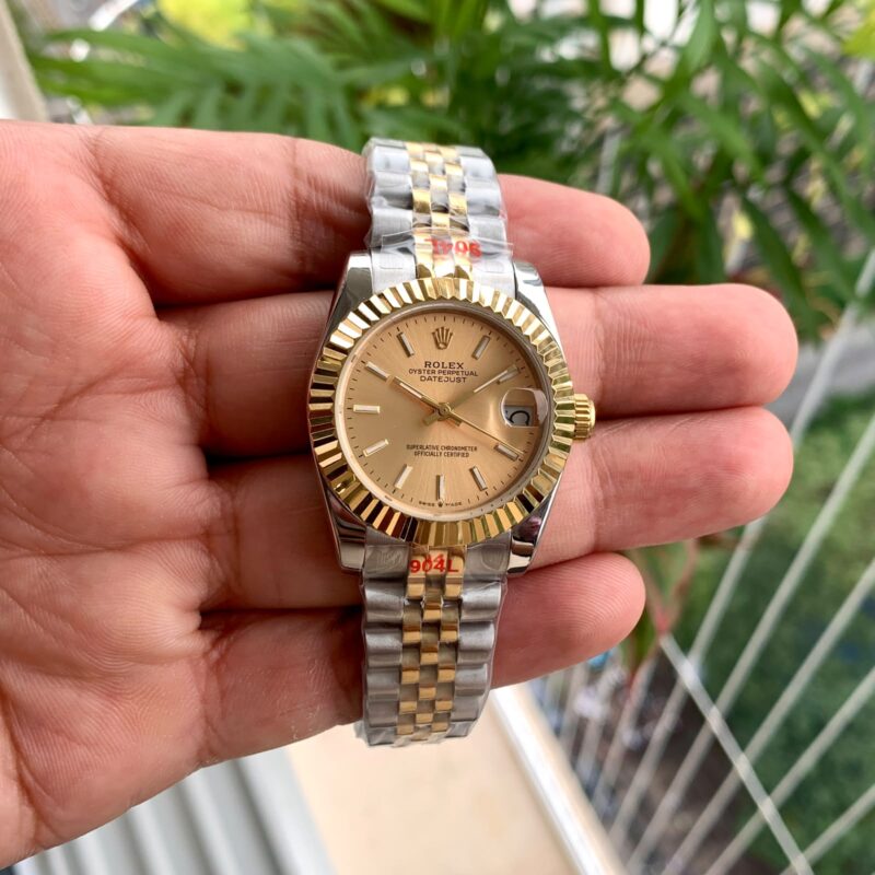 Rolex Datejust-style design Gold Dial Dual Tone Bracelet Strap Swiss Automatic Watch