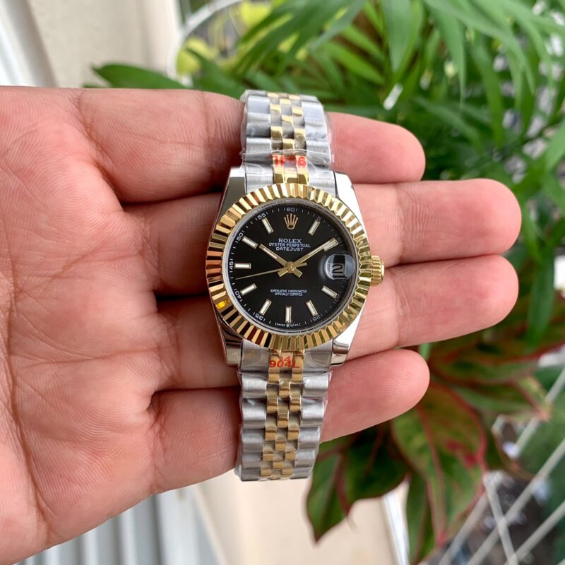 Rolex Datejust-style design Black Dial Dual Tone Bracelet Strap Swiss Automatic Watch