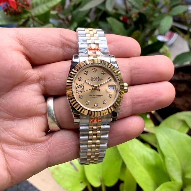Rolex Datejust-style design Gold Dial Dual Tone Bracelet Strap Swiss Automatic Watch