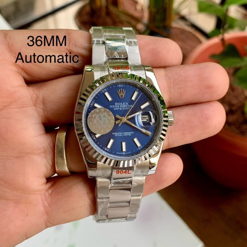 Rolex Datejust-style design Blue Dial Stainless Steel Bracelet Strap Swiss Automatic Watch