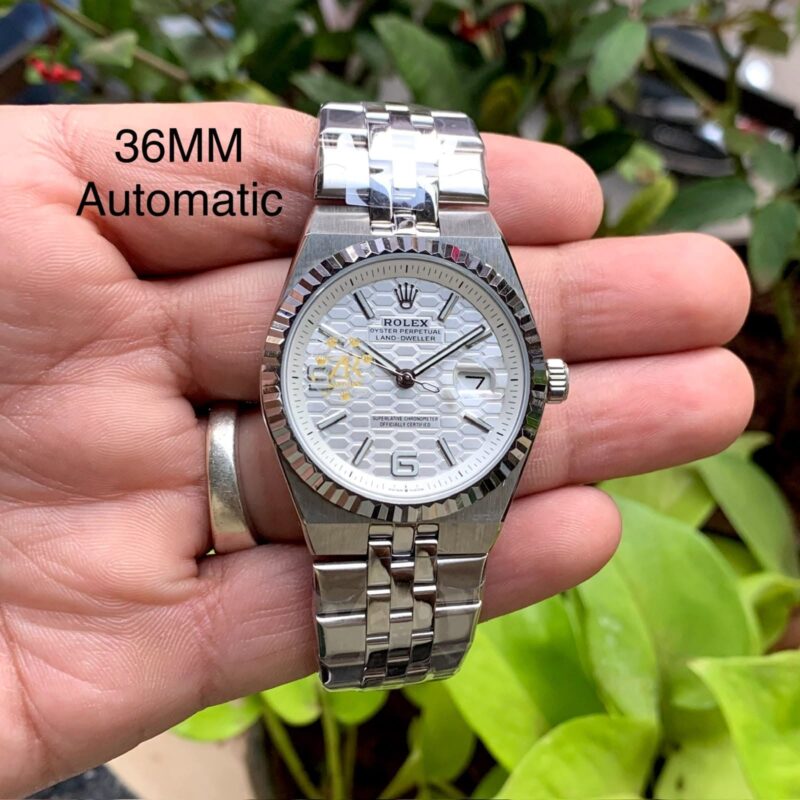 Rolex Oyster Perpetual Datejust-style Grey Dial Stainless Steel Bracelet Strap Swiss Automatic Watch