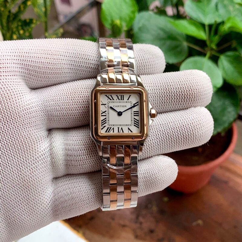 Cartier Panthere-style  White Dial Dual Tone Strap Swiss automatic watch