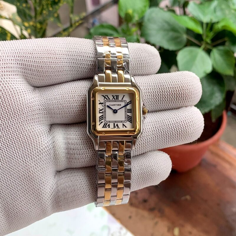 Cartier Panthere-style  White Dial Dual Tone Strap Swiss automatic watch