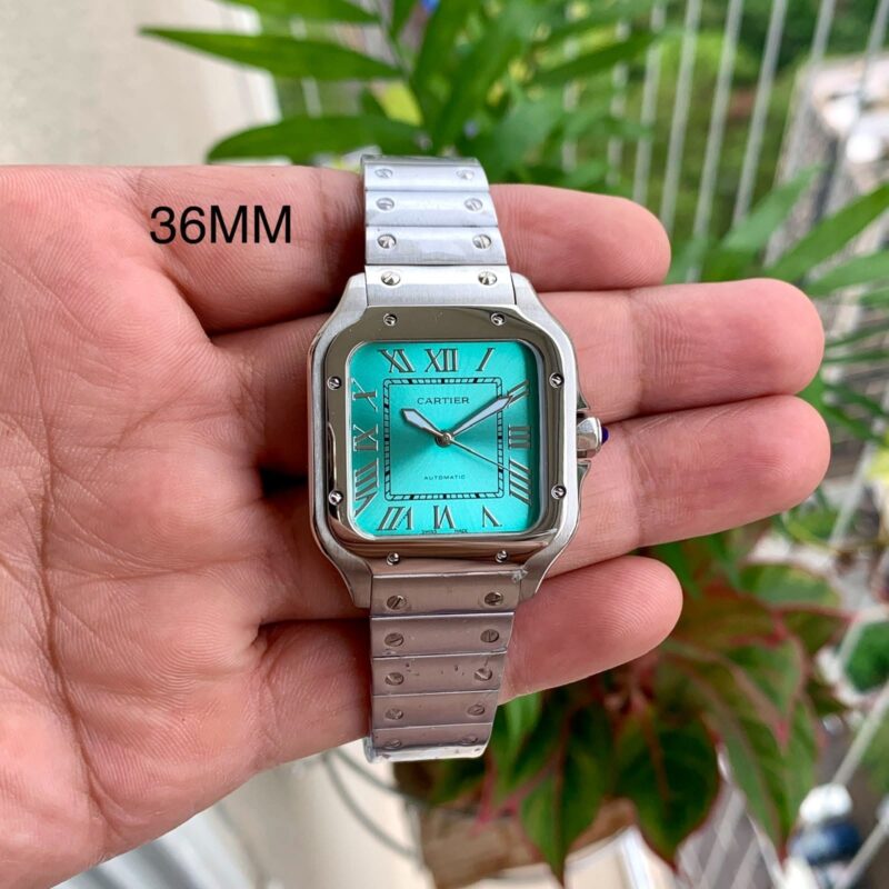 Cartier Panthere-style Tiffany Blue Dial Stainless Steel Strap Swiss automatic watch